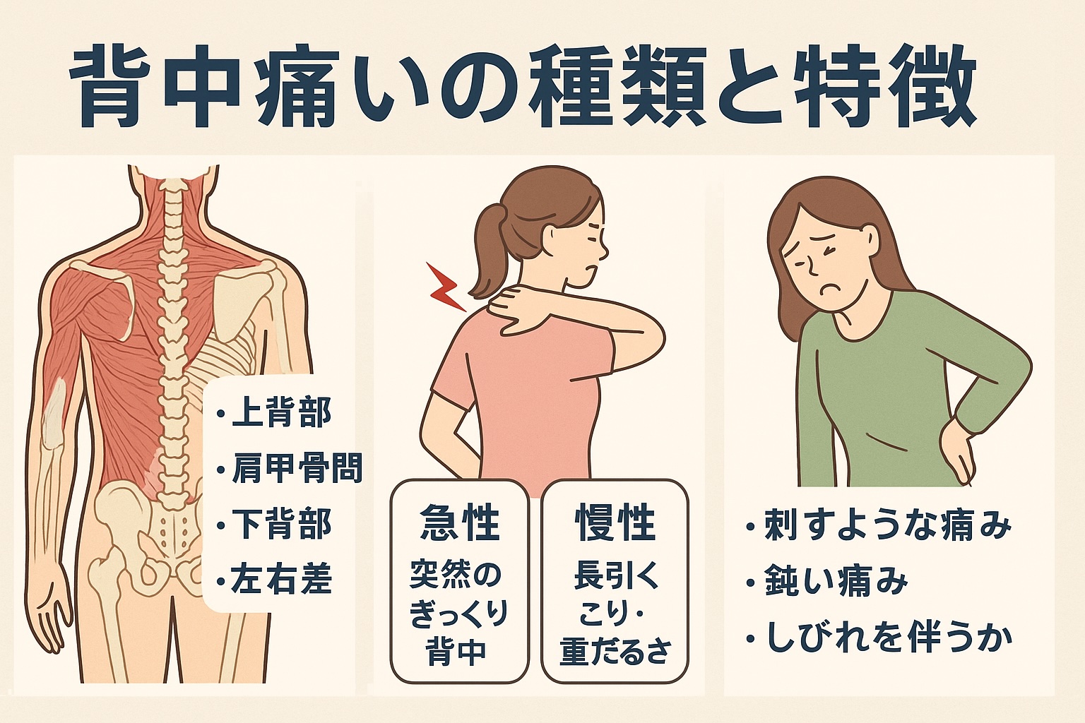 背中 痛い原因と対処法|急な痛みから慢性の痛みまで完全ガイド - 整体ライフ
