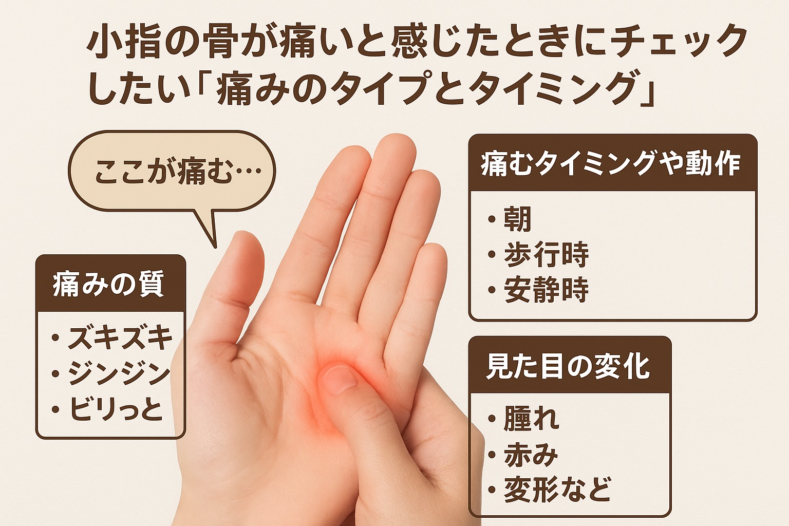 小指の骨が痛い原因とは?症状別のセルフチェック&対処法まとめ - 整体ライフ