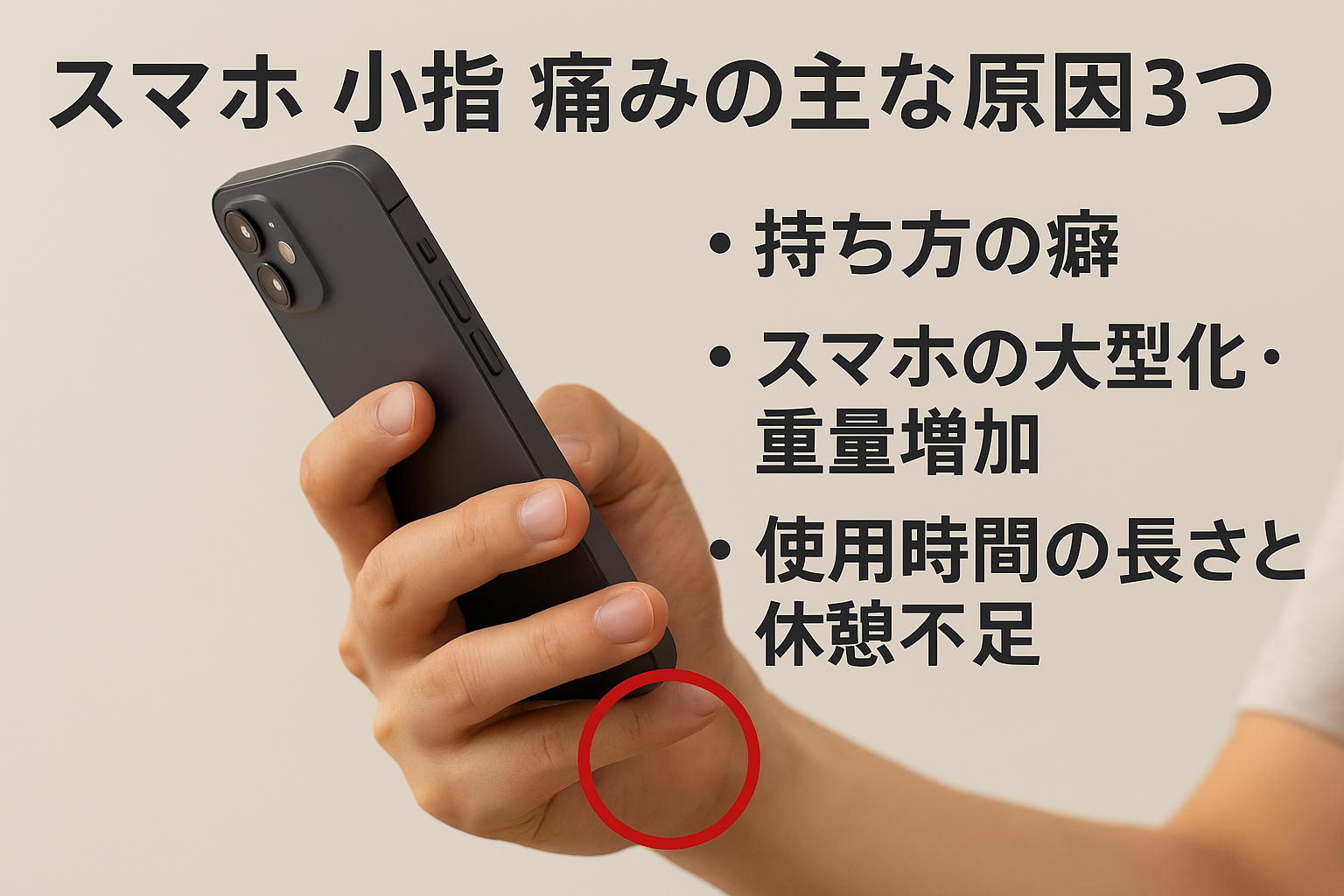 スマホ 小指 が痛いときに読む「スマホ指」原因とセルフケア完全ガイド - 整体ライフ