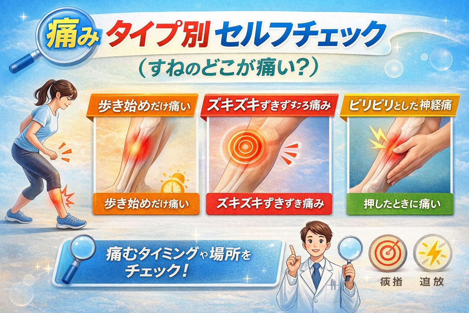 つま先を上げるとすねが痛い原因と対処法｜シンスプリント・前脛骨筋の症状チェック - 整体ライフ