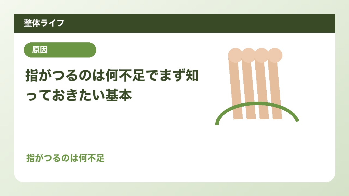 指がつるのは何不足でまず知っておきたい基本