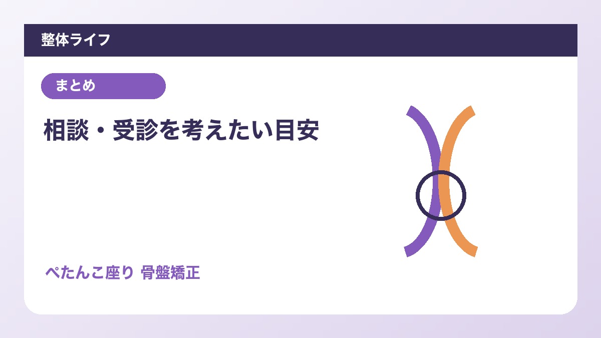 相談・受診を考えたい目安