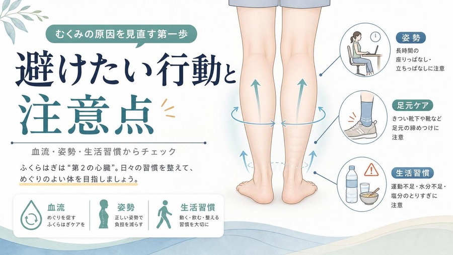 足 むくみ 避けたい行動と注意点