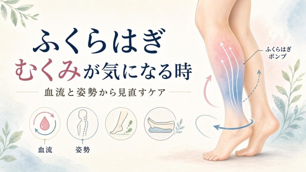 ふくらはぎ むくみ ふくらはぎ むくみが気になる時｜血流と姿勢から見直すケア