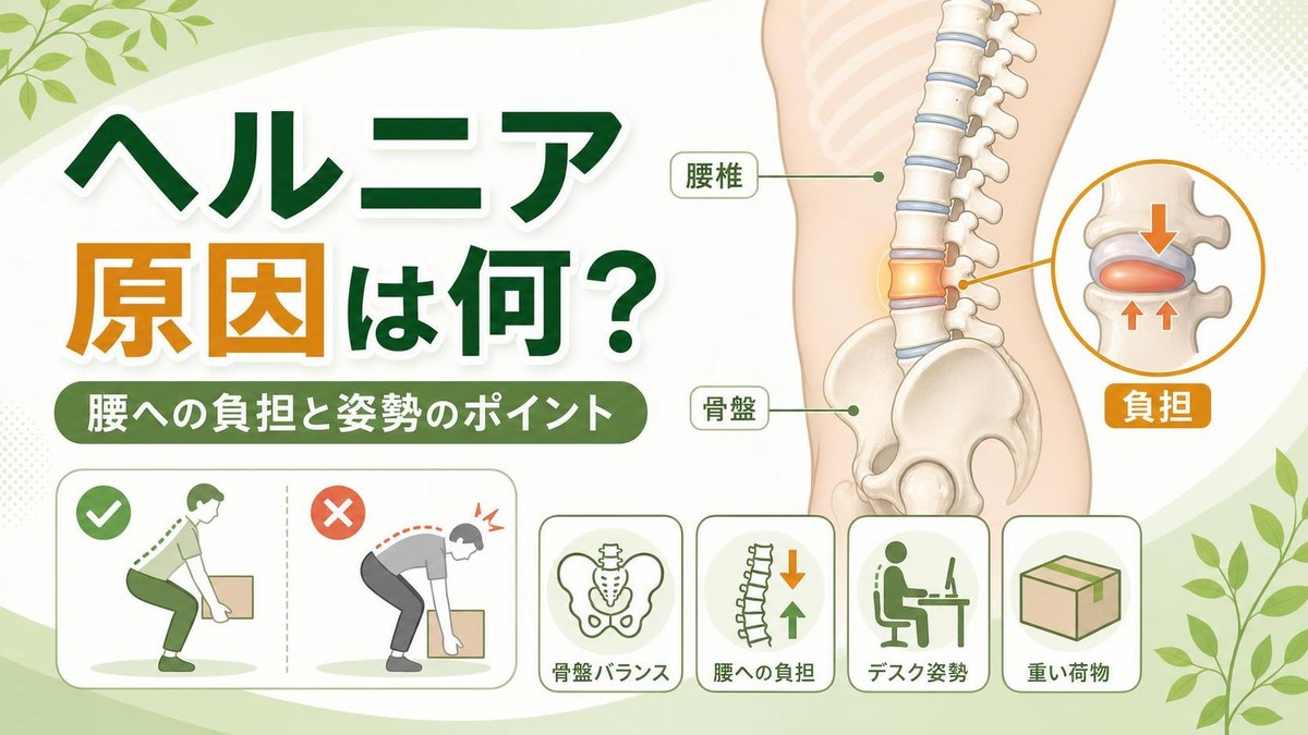 ヘルニア 原因 ヘルニア 原因は何？腰への負担と姿勢から考えるポイント