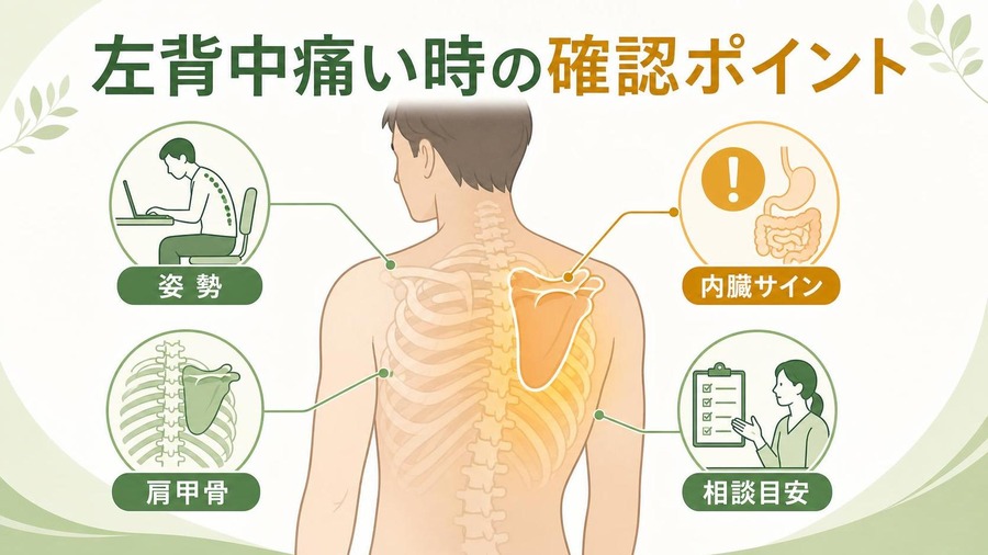 左背中痛い 左背中痛いでまず確認したいこと
