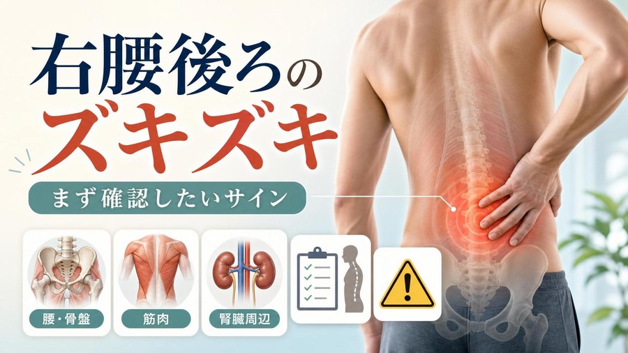 右腰後ろ痛み ズキズキ 右腰後ろ痛み ズキズキでまず確認したいこと