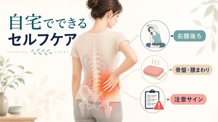 右腰後ろ痛み ズキズキ 自宅でできるセルフケア