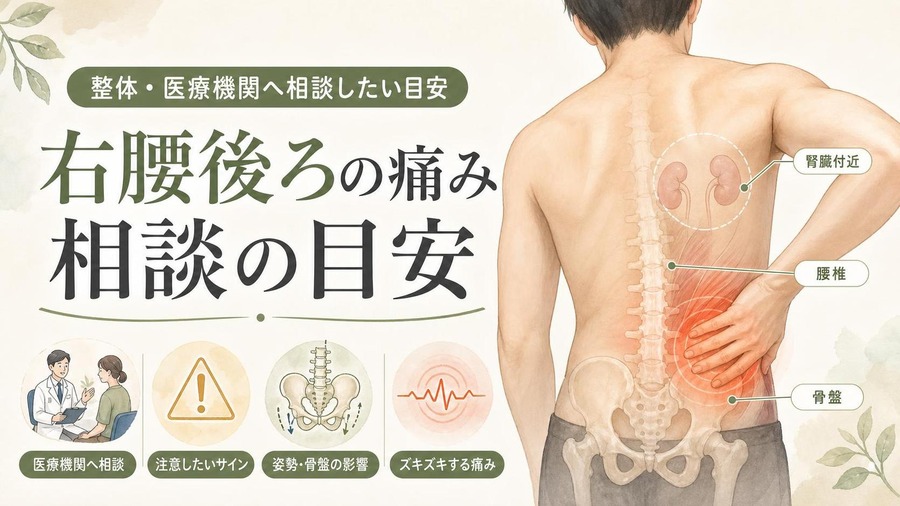 右腰後ろ痛み ズキズキ 整体・医療機関へ相談したい目安