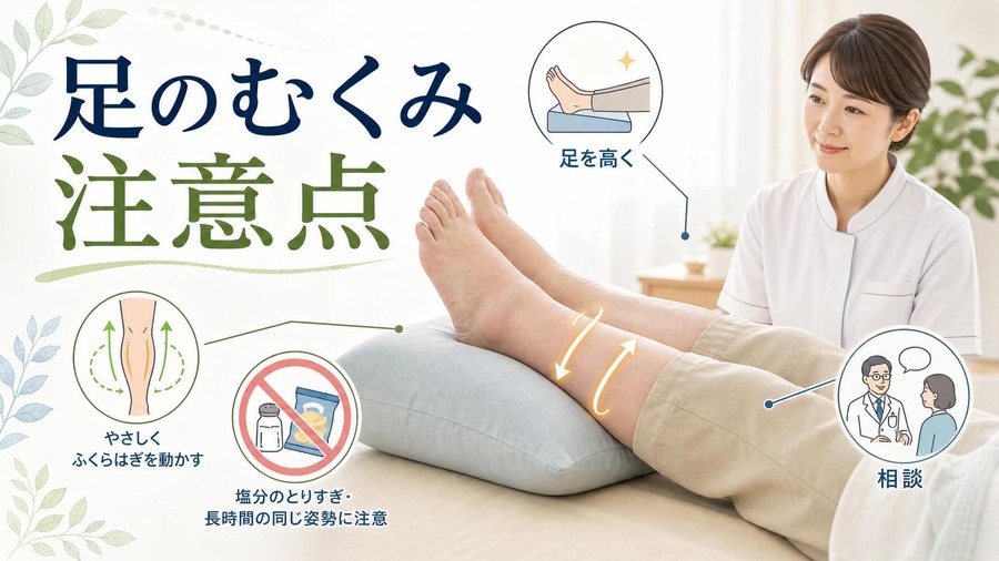 高齢者足のむくみ 解消 即効 避けたい行動と注意点