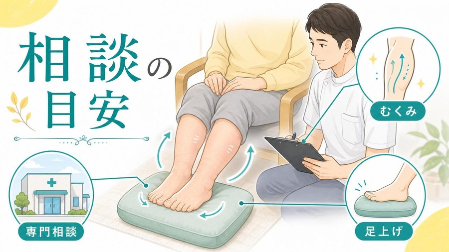高齢者足のむくみ 解消 即効 整体・医療機関へ相談したい目安