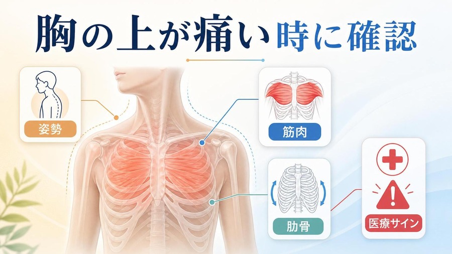 胸の上が痛い 胸の上が痛いでまず確認したいこと