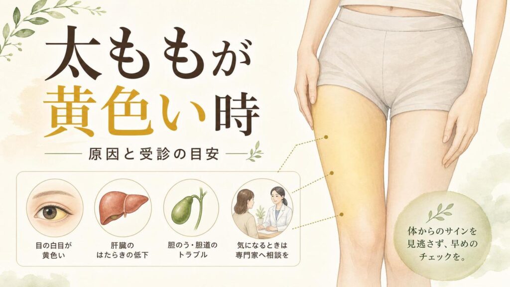太ももが黄色い時に考えられる原因と受診の目安