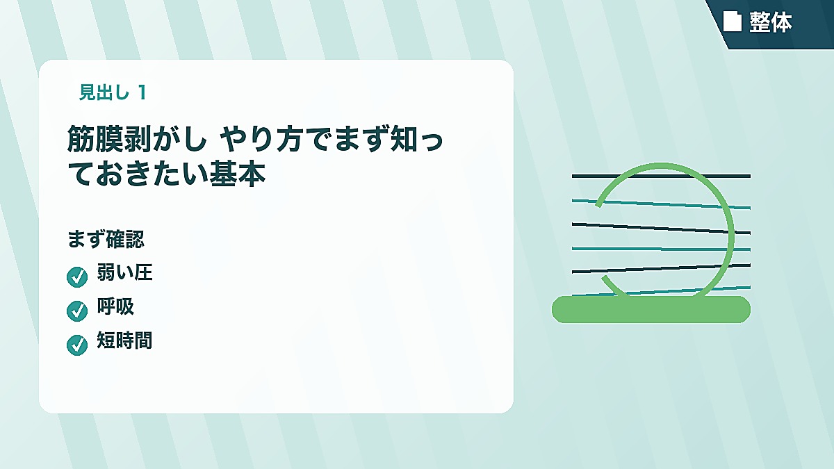 筋膜剥がし やり方でまず知っておきたい基本