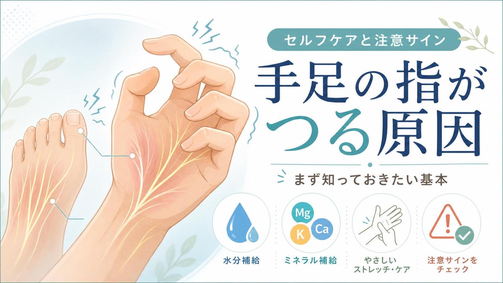 手足の指がつるでまず知っておきたい基本