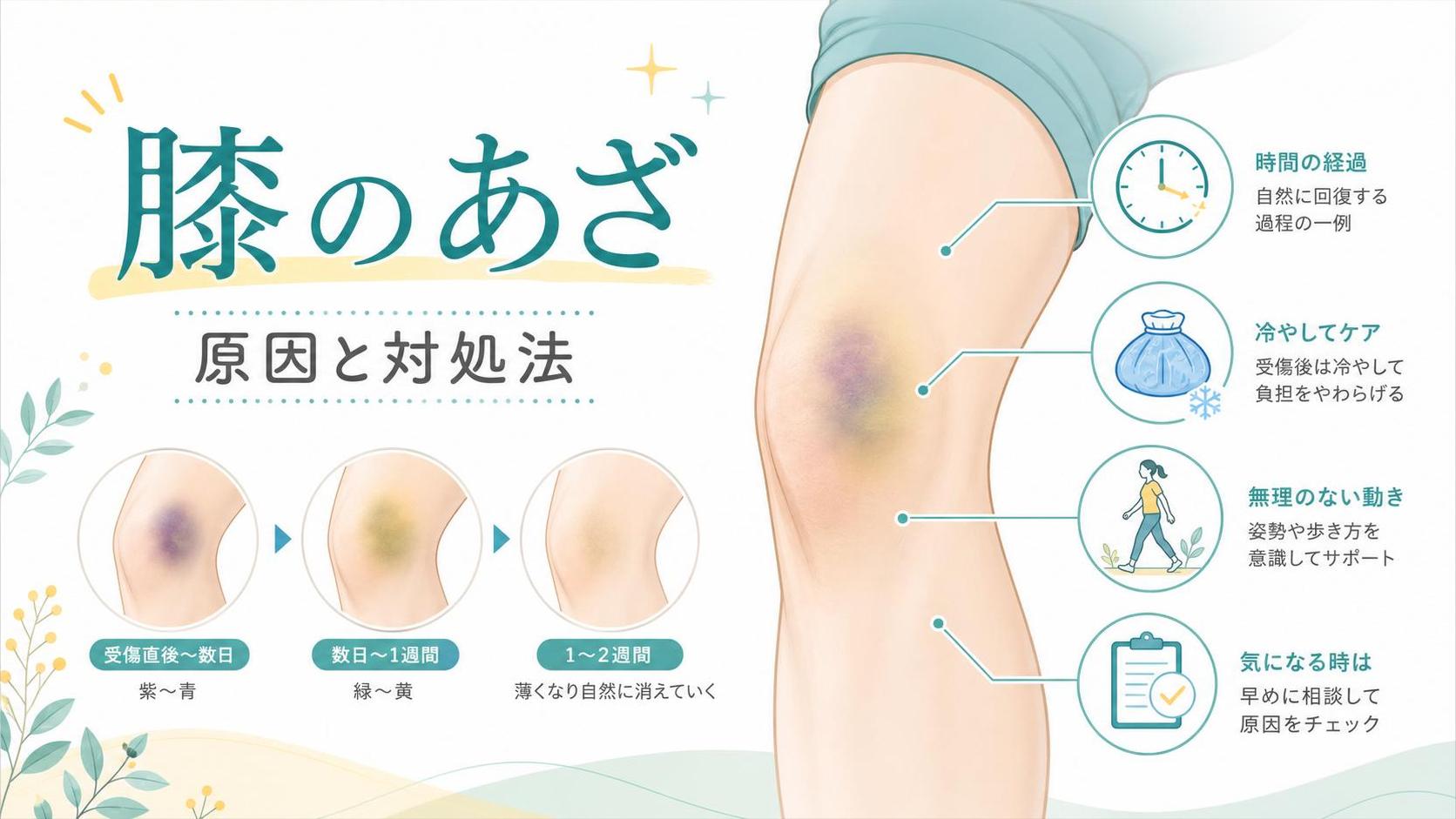 膝のあざが気になる時に考えたい原因と対処法