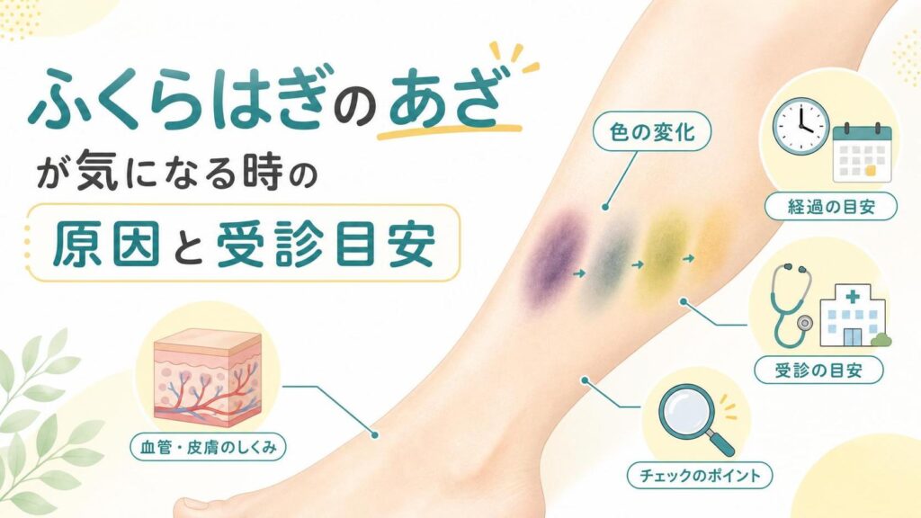 ふくらはぎのあざが気になる時の原因と受診目安