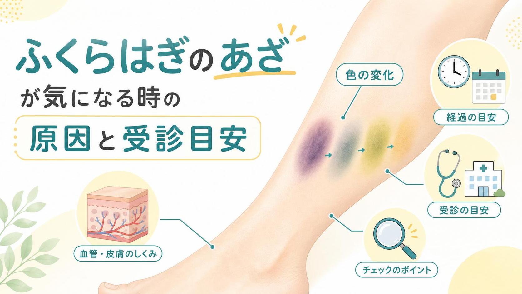 ふくらはぎのあざが気になる時の原因と受診目安