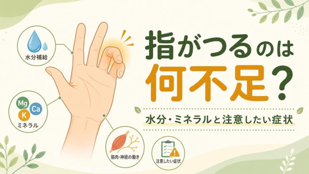 指がつるのは何不足？水分・ミネラルと注意したい症状