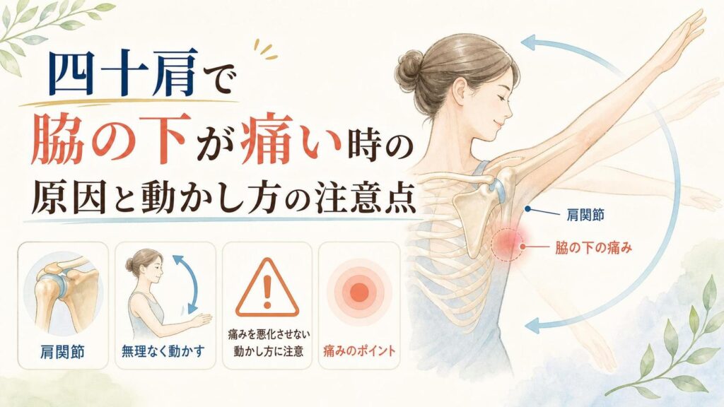 四十肩で脇の下が痛い時の原因と動かし方の注意点