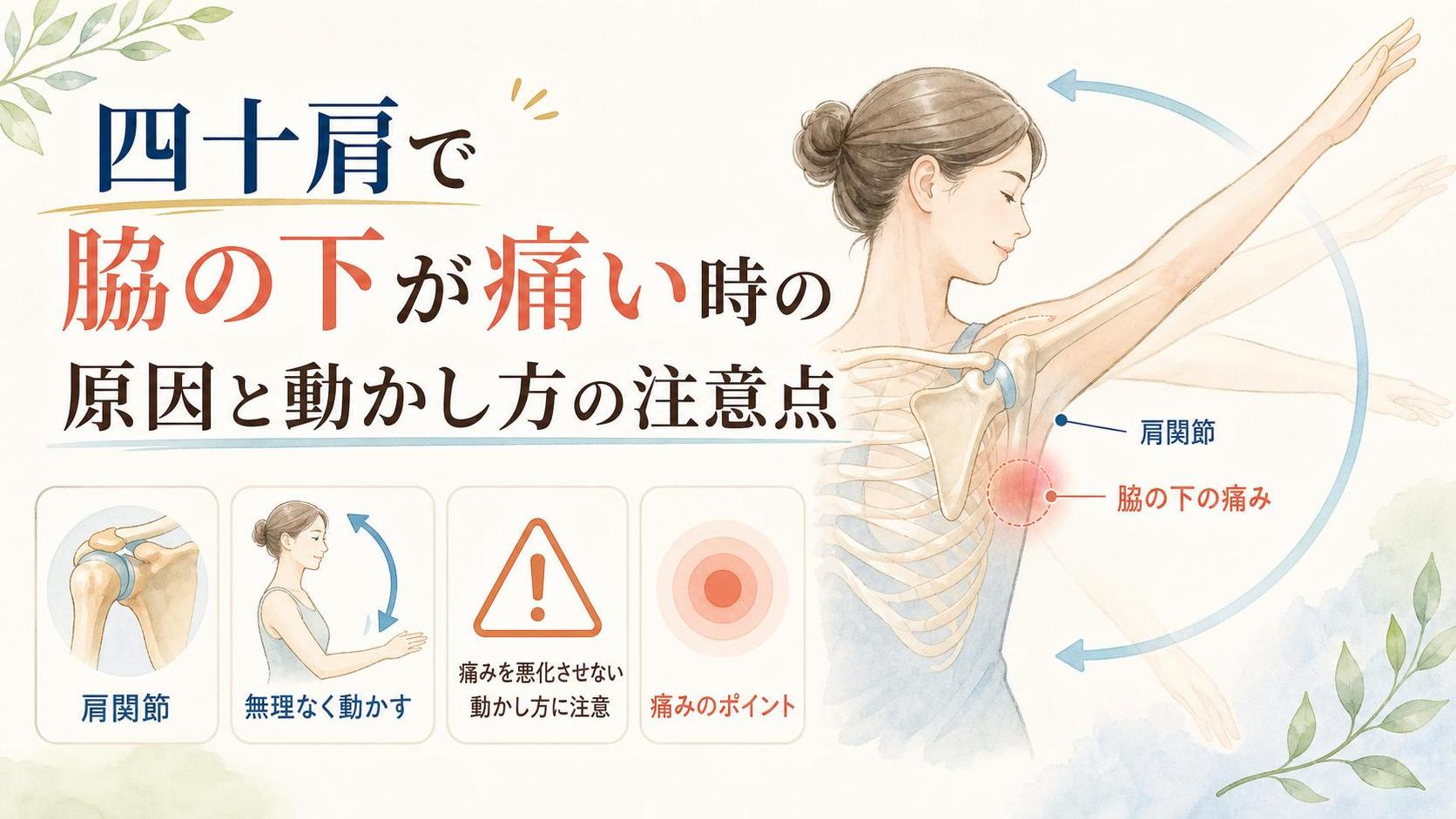 四十肩で脇の下が痛い時の原因と動かし方の注意点