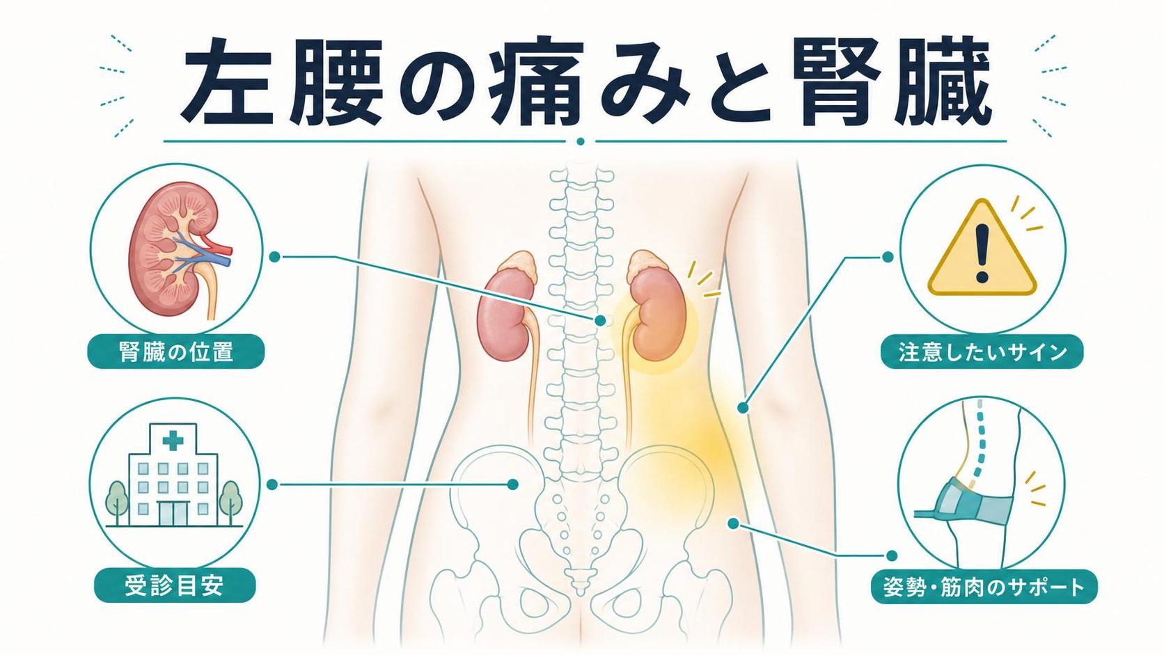 左腰の痛みは腎臓が原因？見分け方と受診目安