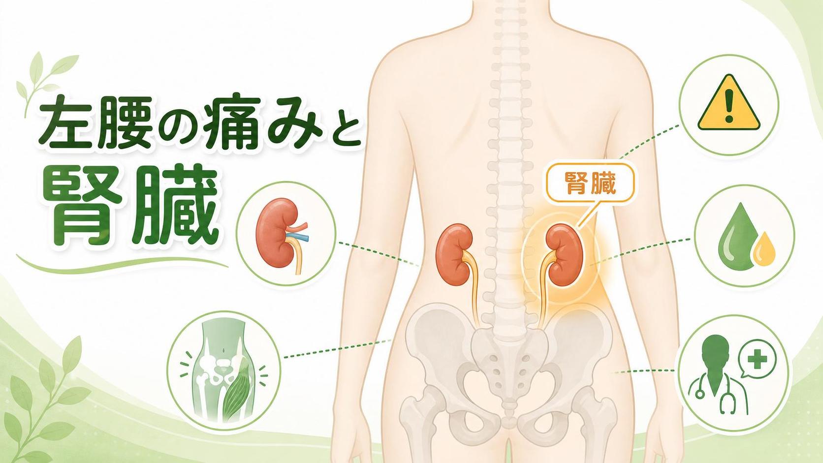 左腰の痛み 腎臓で考えられる主な原因