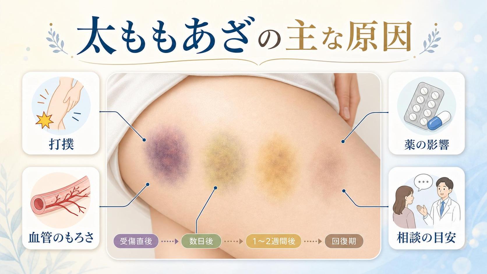 太ももあざで考えられる主な原因