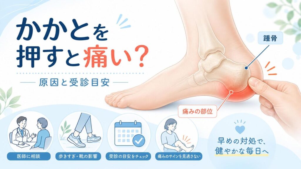 大人が踵骨を押すと痛い原因は？かかとの痛みと受診目安