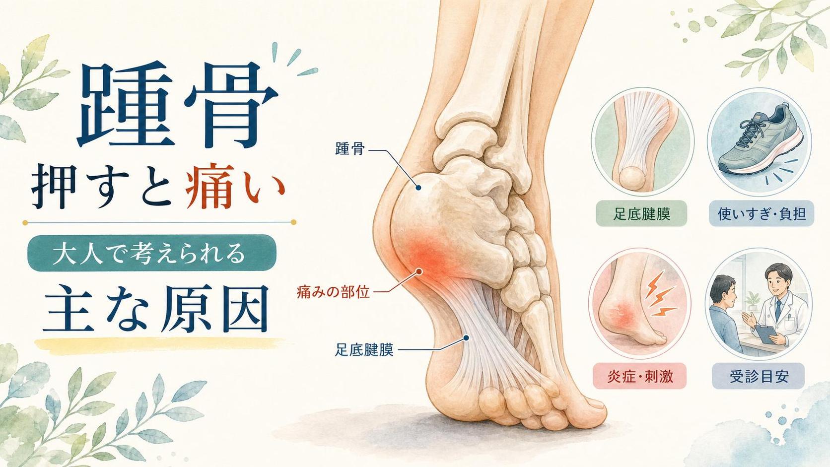 踵骨 押すと痛い 大人で考えられる主な原因