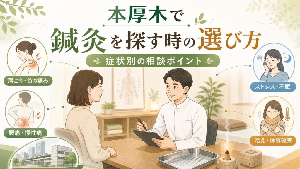 本厚木で鍼灸を探す時の選び方｜症状別の相談ポイント