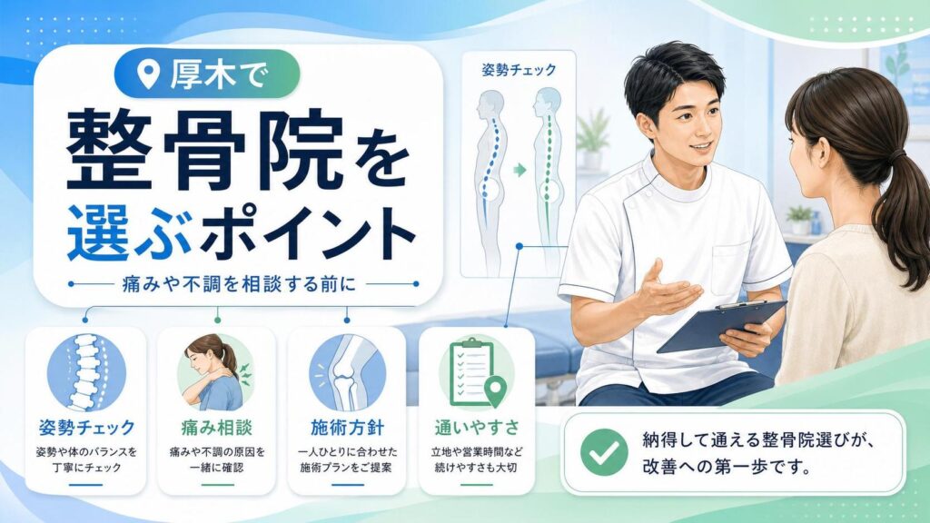 厚木で整骨院を選ぶポイント｜痛みや不調を相談する前に
