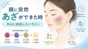 顔に突然あざができた時の原因と早めに相談したいサイン