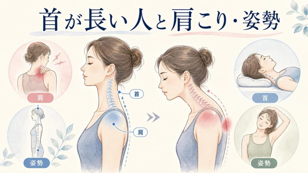 首が長い人のデメリットは？肩こり・姿勢への影響と対策