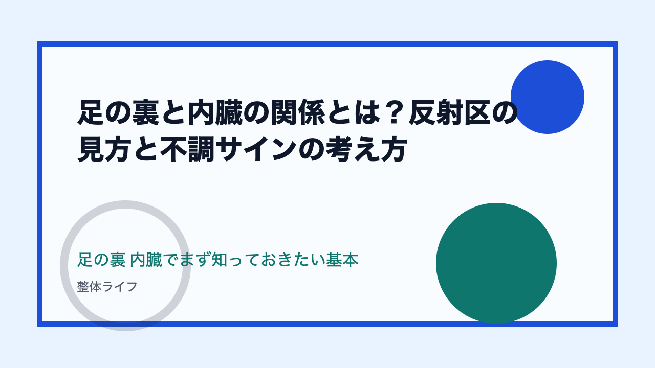 足の裏と内臓の関係とは?反射区の見方と不調サインの考え方 足の裏 内臓でまず知っておきたい基本