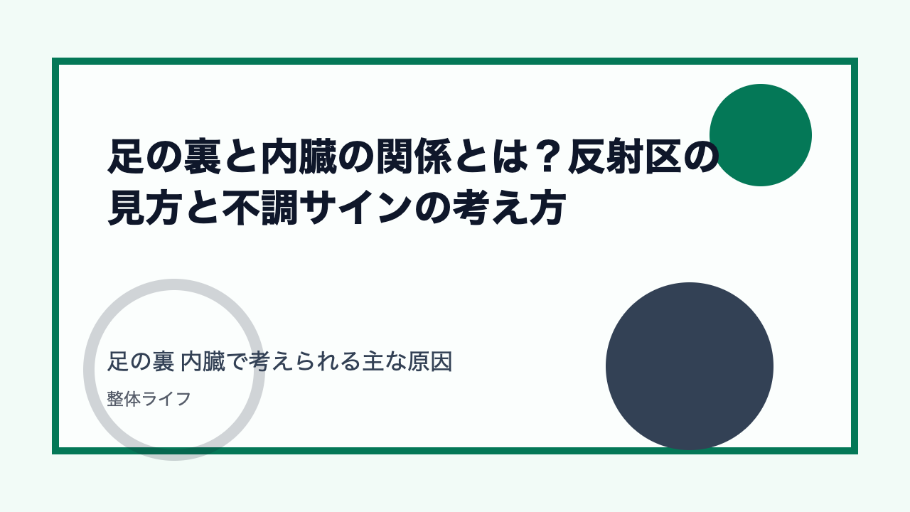 足の裏と内臓の関係とは?反射区の見方と不調サインの考え方 足の裏 内臓で考えられる主な原因