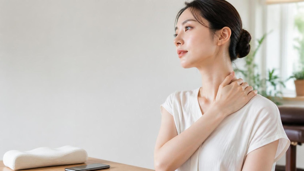 首が長い人 なぜ|見た目の原因と首肩こりを防ぐ姿勢ケア タイトル画像