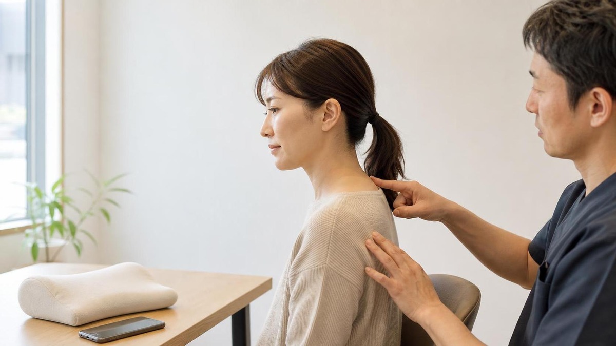 首が短い 女｜見た目の原因と首肩こりを防ぐ姿勢ケア タイトル画像