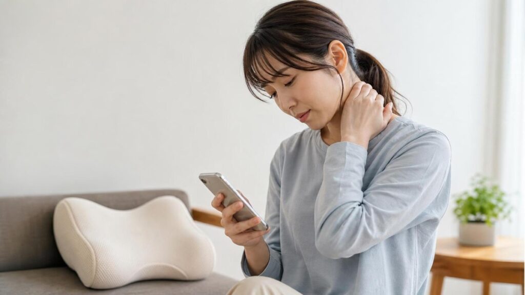 スマホ首 頭痛の原因と治し方｜姿勢改善で首肩の負担を減らす タイトル画像