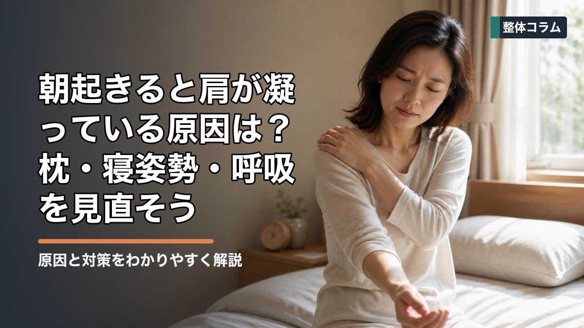 朝起きると肩が凝っている原因は?枕・寝姿勢・呼吸を見直そう タイトル画像