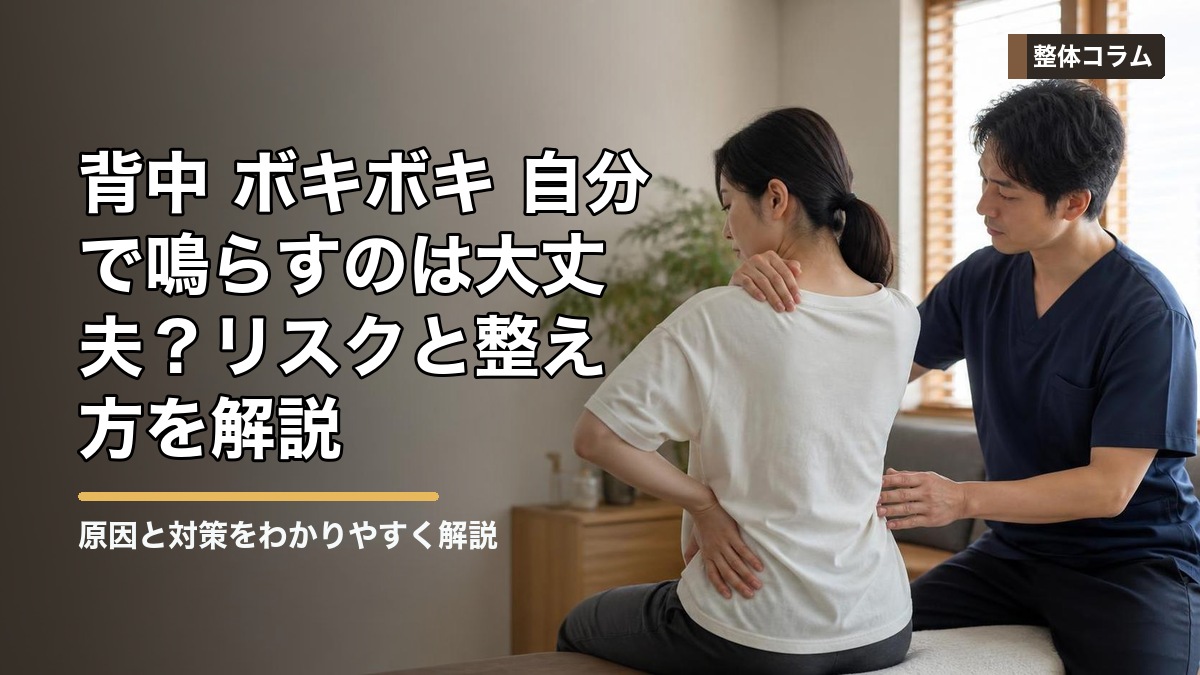 背中 ボキボキ 自分で鳴らすのは大丈夫?リスクと整え方を解説 タイトル画像