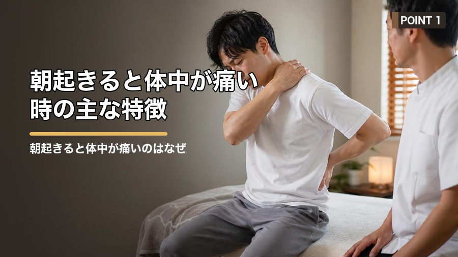 朝起きると体中が痛いのはなぜ?寝姿勢と疲労から考える原因 見出し画像1